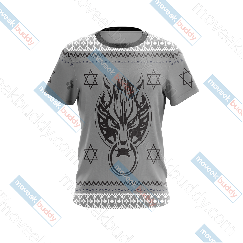 Final Fantasy VII - Cloud Christmas Style Unisex 3D T-shirt
