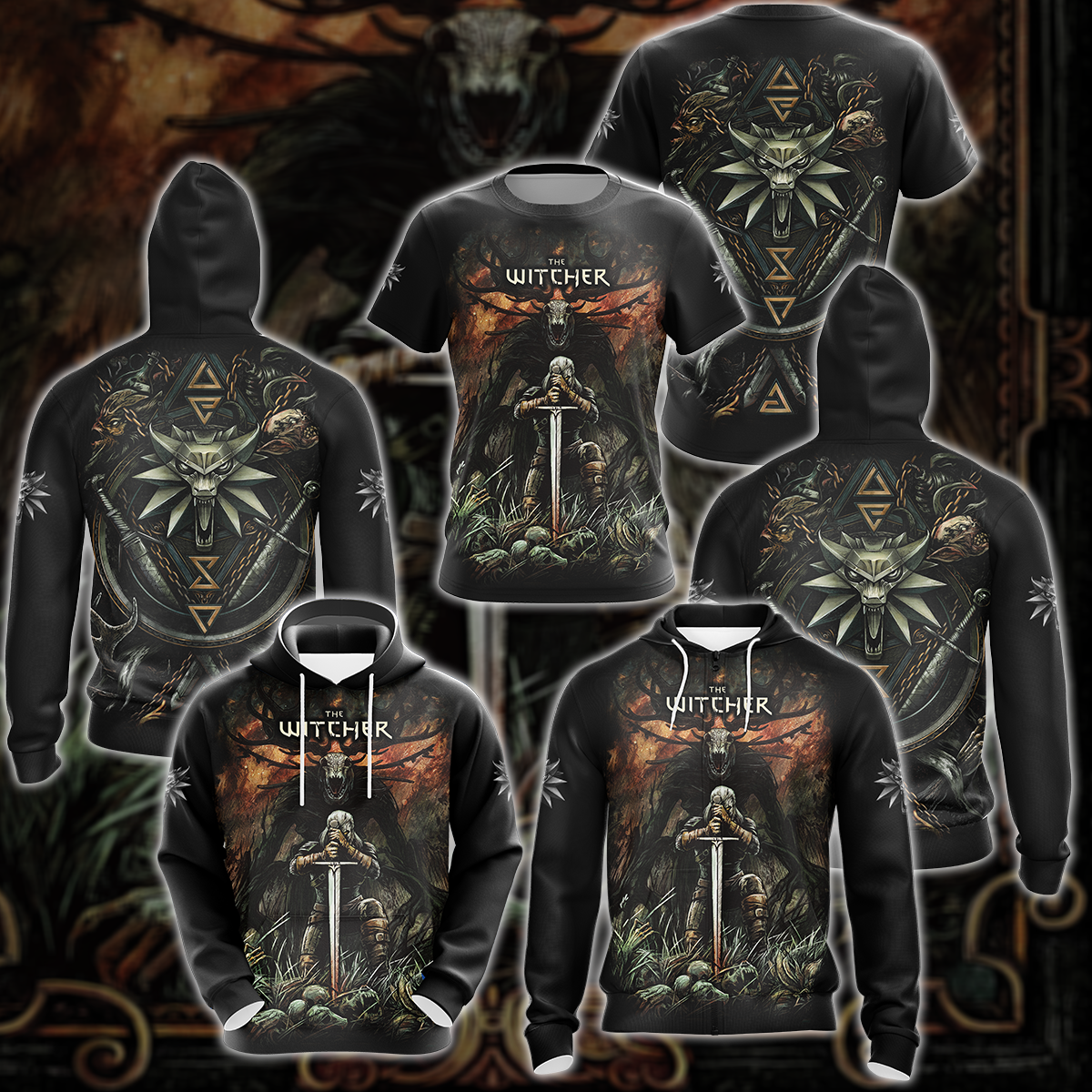 The Witcher Video Game 3D All Over Printed T-shirt Tank Top Zip Hoodie Pullover Hoodie Hawaiian Shirt Beach Shorts Jogger