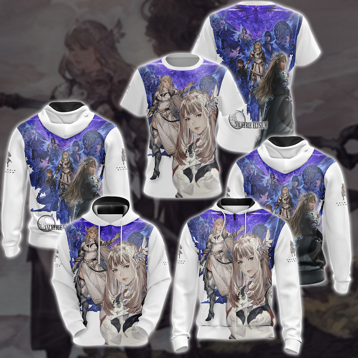 Valkyrie Elysium Video Game 3D All Over Print T-shirt Tank Top Zip Hoodie Pullover Hoodie Hawaiian Shirt Beach Shorts Jogger