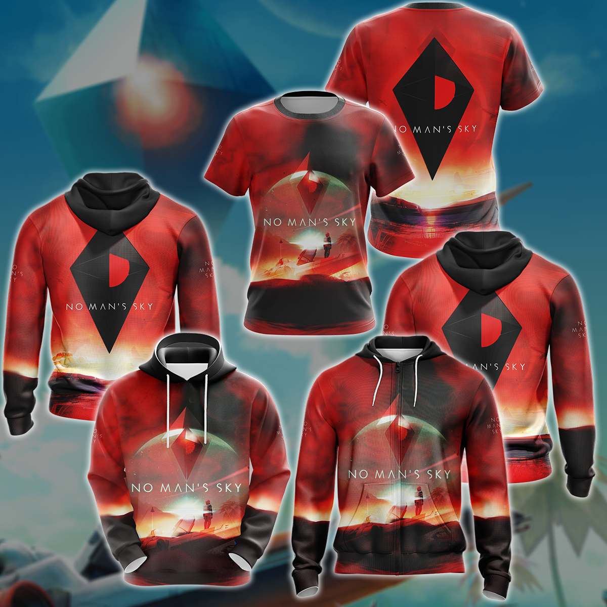 No Man's Sky Video Game 3D All Over Printed T-shirt Tank Top Zip Hoodie Pullover Hoodie Hawaiian Shirt Beach Shorts Jogger