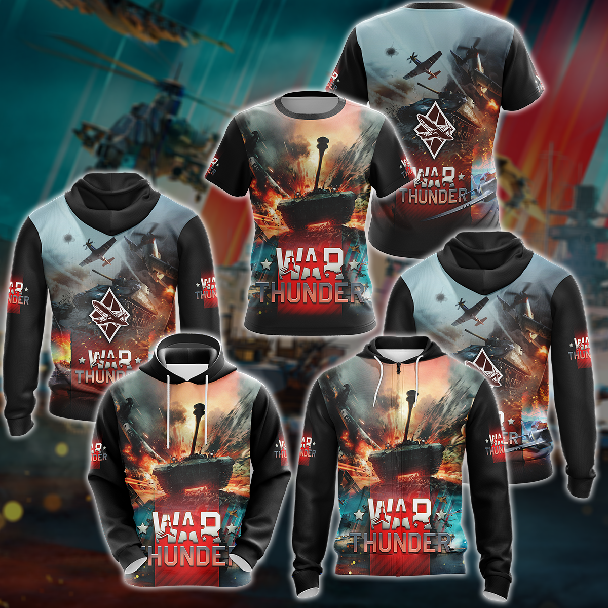 War Thunder Video Game 3D All Over Printed T-shirt Tank Top Zip Hoodie Pullover Hoodie Hawaiian Shirt Beach Shorts Jogger