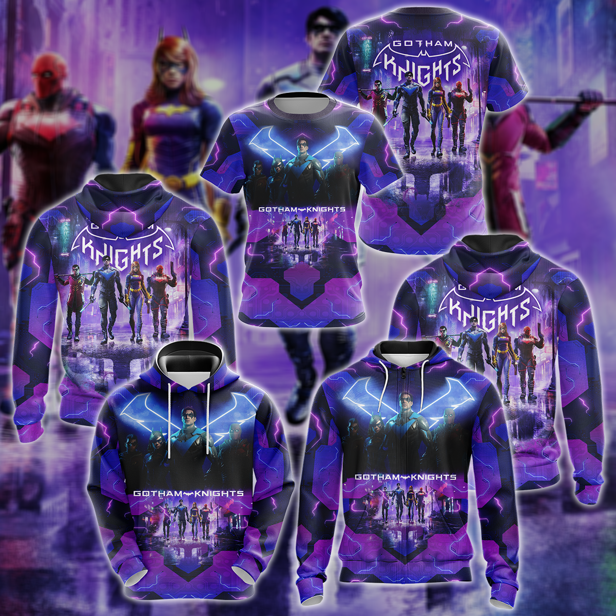 Gotham Knights 2022 Video Game 3D All Over Print T-shirt Tank Top Zip Hoodie Pullover Hoodie Hawaiian Shirt Beach Shorts Jogger