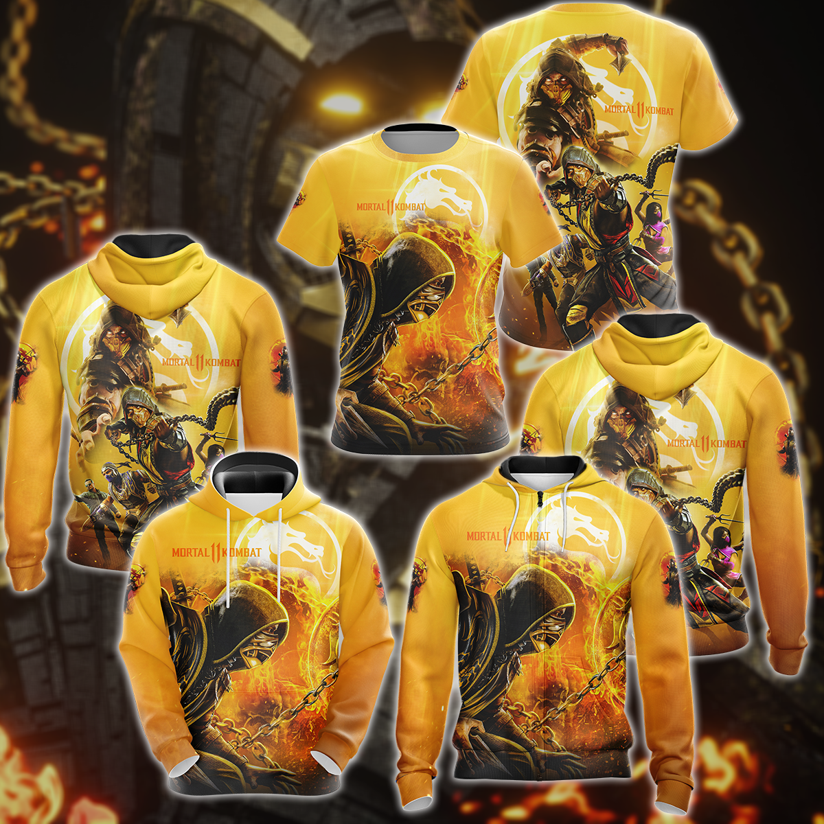 Mortal Kombat Video Game 3D All Over Print T-shirt Tank Top Zip Hoodie Pullover Hoodie Hawaiian Shirt Beach Shorts Jogger