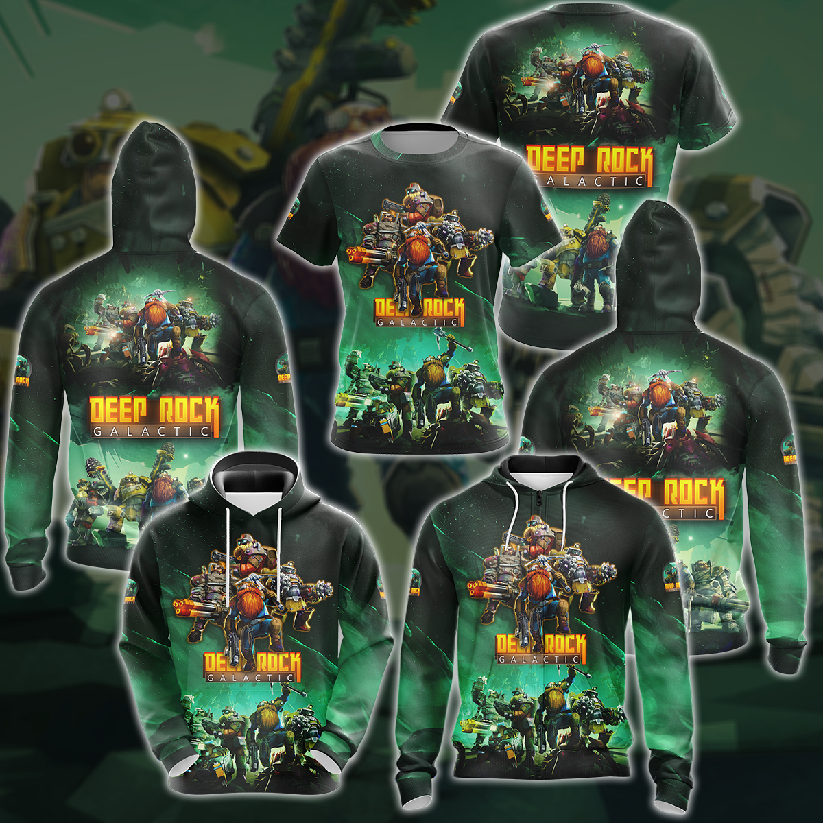 Deep Rock Galactic Video Game 3D All Over Printed T-shirt Tank Top Zip Hoodie Pullover Hoodie Hawaiian Shirt Beach Shorts Jogger