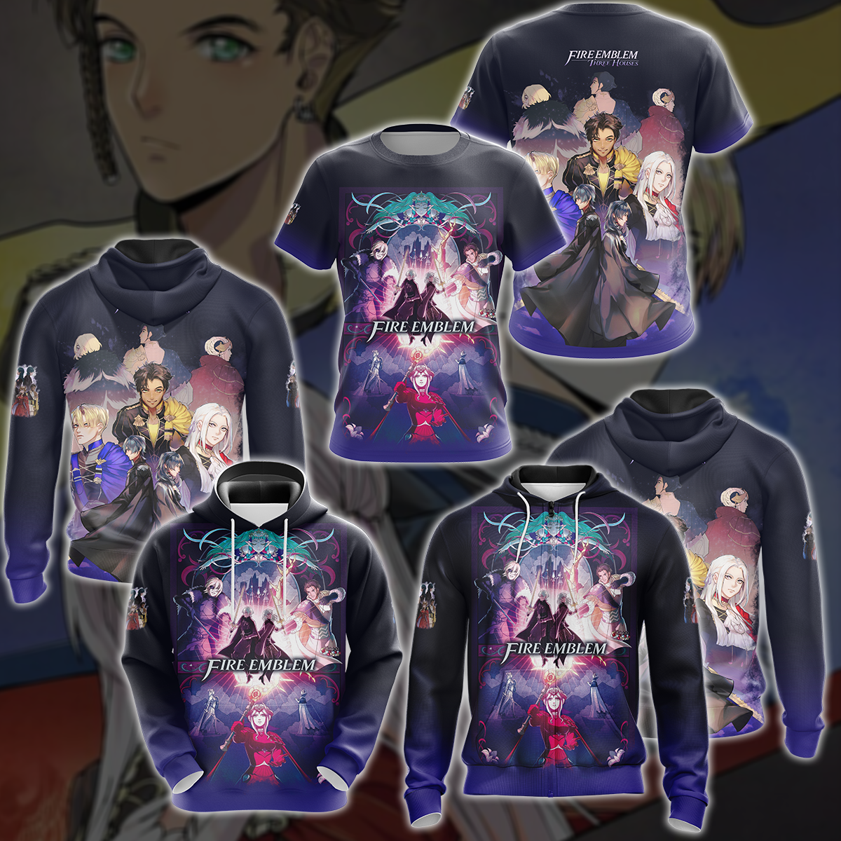 Fire Emblem: Three Houses Video Game 3D All Over Printed T-shirt Tank Top Zip Hoodie Pullover Hoodie Hawaiian Shirt Beach Shorts Jogger