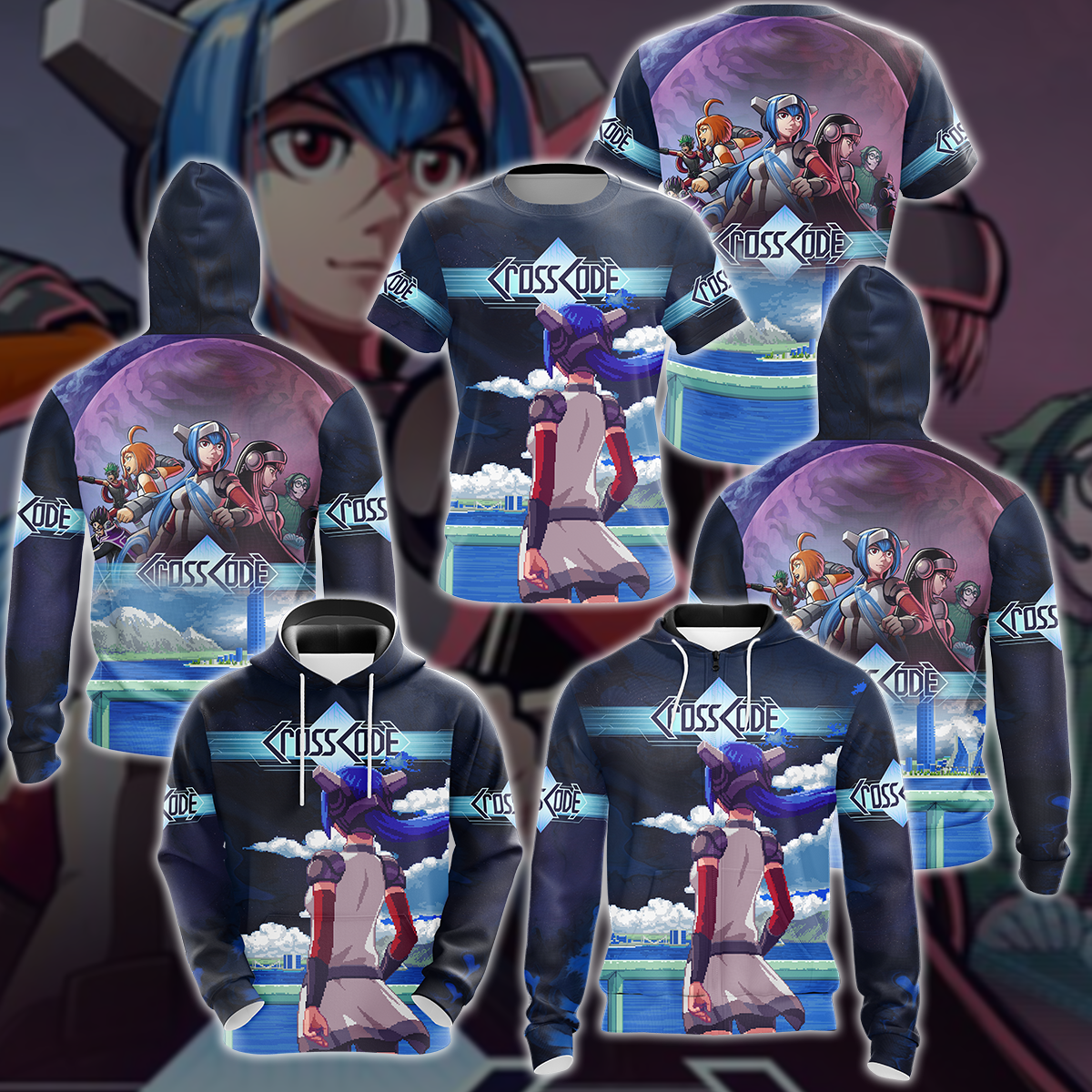 Crosscode Video Game 3D All Over Printed T-shirt Tank Top Zip Hoodie Pullover Hoodie Hawaiian Shirt Beach Shorts Jogger