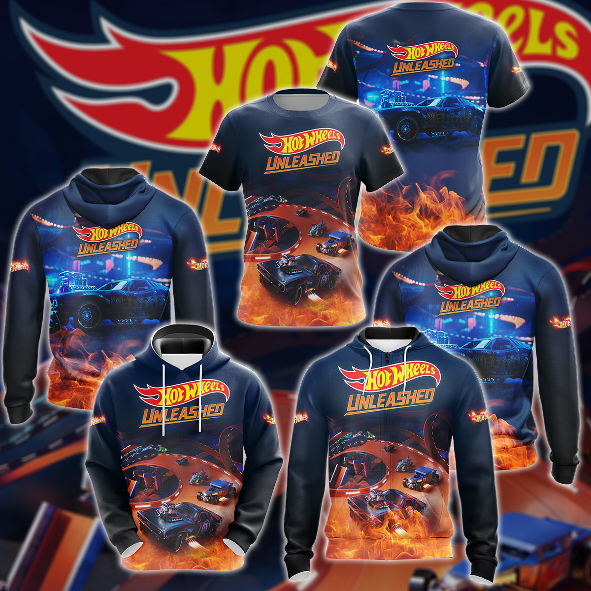 Hot Wheels Unleashed Video Game 3D All Over Print T-shirt Tank Top Zip Hoodie Pullover Hoodie Hawaiian Shirt Beach Shorts Jogger