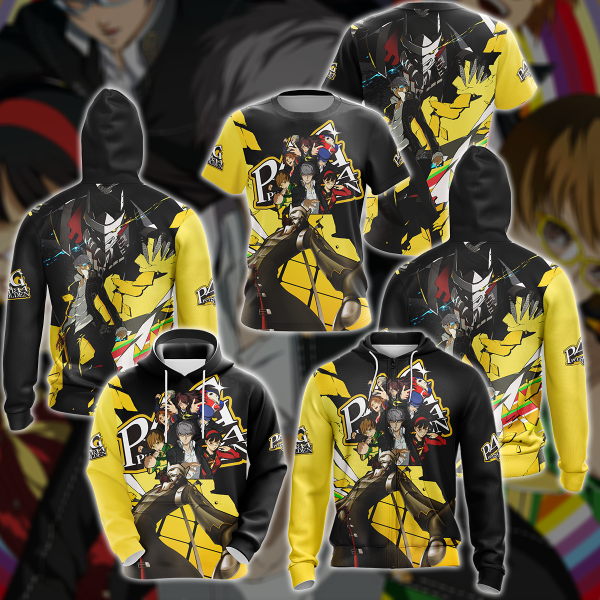 Persona 4 Golden Video Game 3D All Over Printed T-shirt Tank Top Zip Hoodie Pullover Hoodie Hawaiian Shirt Beach Shorts Jogger