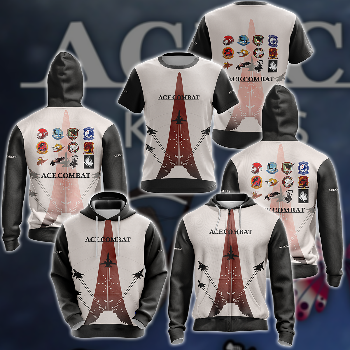 Ace Combat Video Game 3D All Over Printed T-shirt Tank Top Zip Hoodie Pullover Hoodie Hawaiian Shirt Beach Shorts Joggers