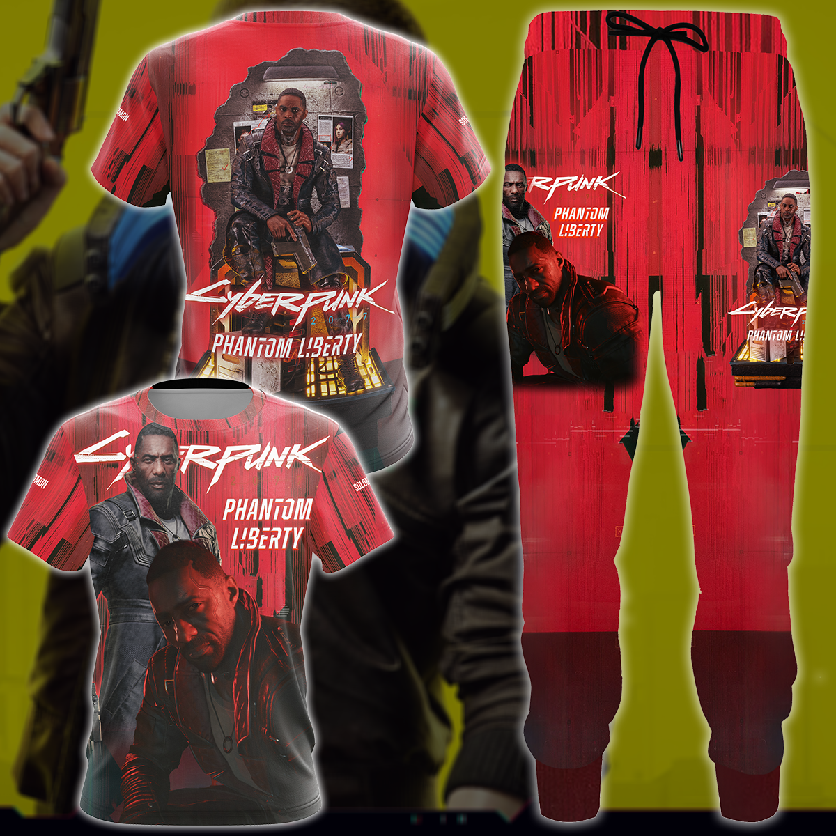 Cyberpunk 2077: Phantom Liberty Video Game All Over Printed T-shirt Tank Top Zip Hoodie Pullover Hoodie Hawaiian Shirt Beach Shorts Joggers