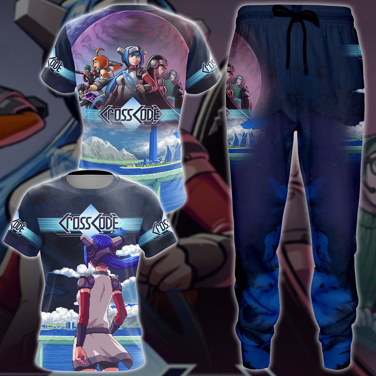 Crosscode Video Game 3D All Over Printed T-shirt Tank Top Zip Hoodie Pullover Hoodie Hawaiian Shirt Beach Shorts Jogger