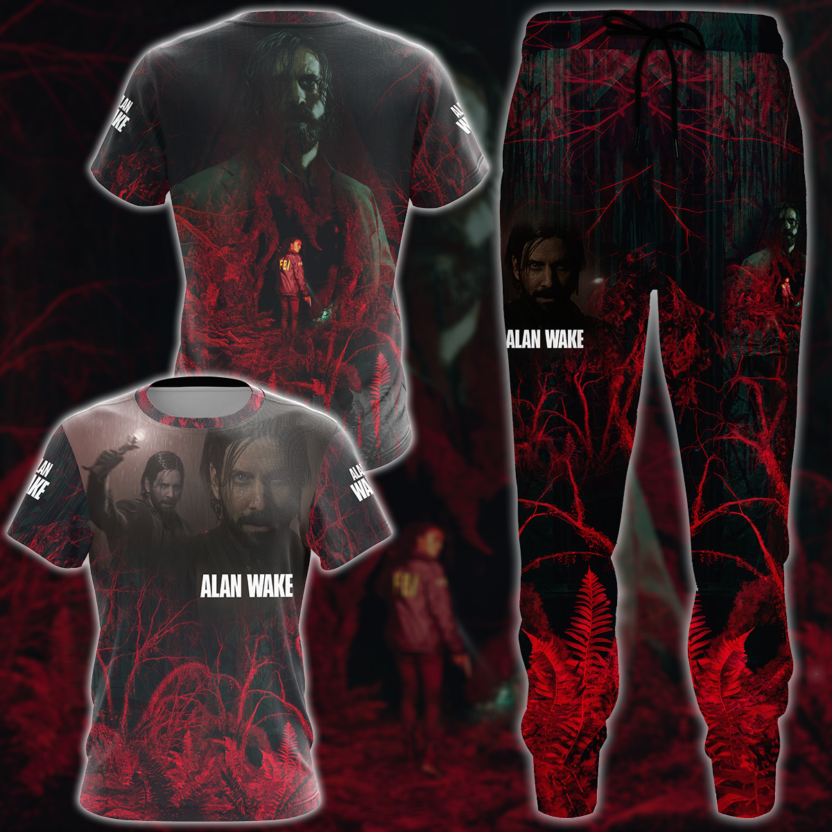 Alan Wake 2 Video Game All Over Printed T-shirt Tank Top Zip Hoodie Pullover Hoodie Hawaiian Shirt Beach Shorts Joggers