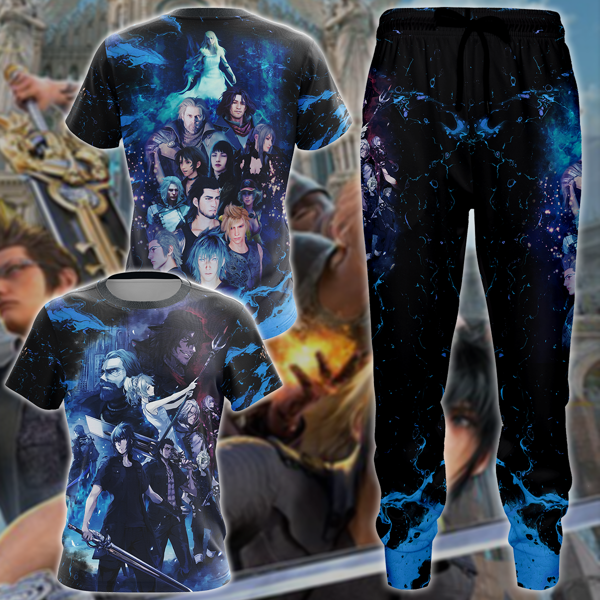 Final Fantasy XV Video Game 3D All Over Print T-shirt Tank Top Zip Hoodie Pullover Hoodie Hawaiian Shirt Beach Shorts Jogger