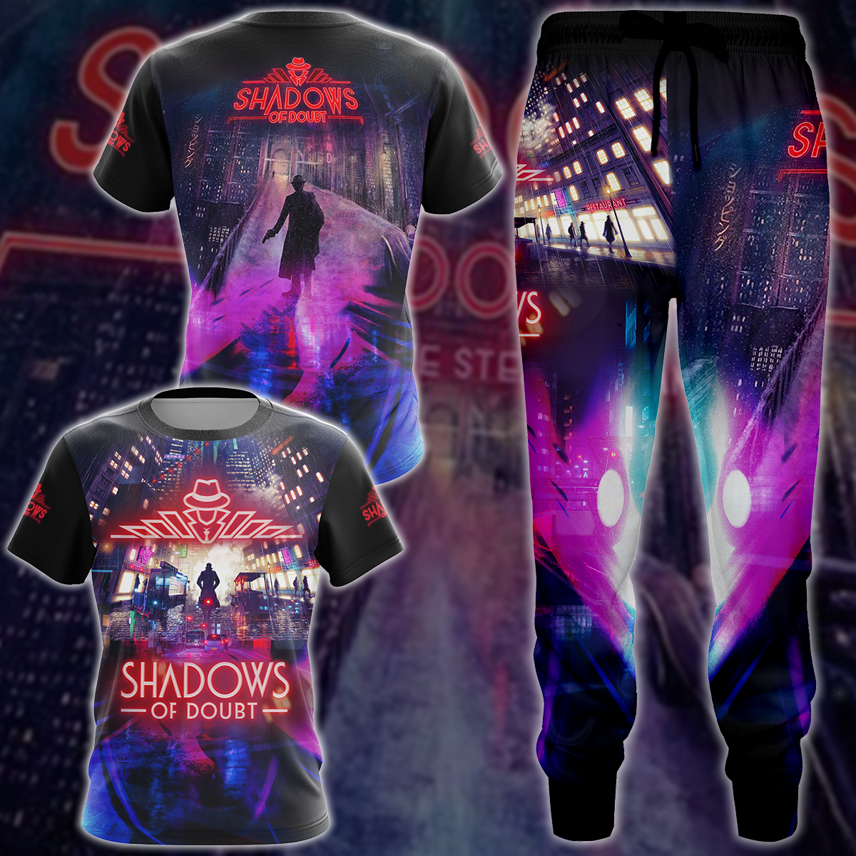 Shadows of Doubt Video Game 3D All Over Printed T-shirt Tank Top Zip Hoodie Pullover Hoodie Hawaiian Shirt Beach Shorts Jogger