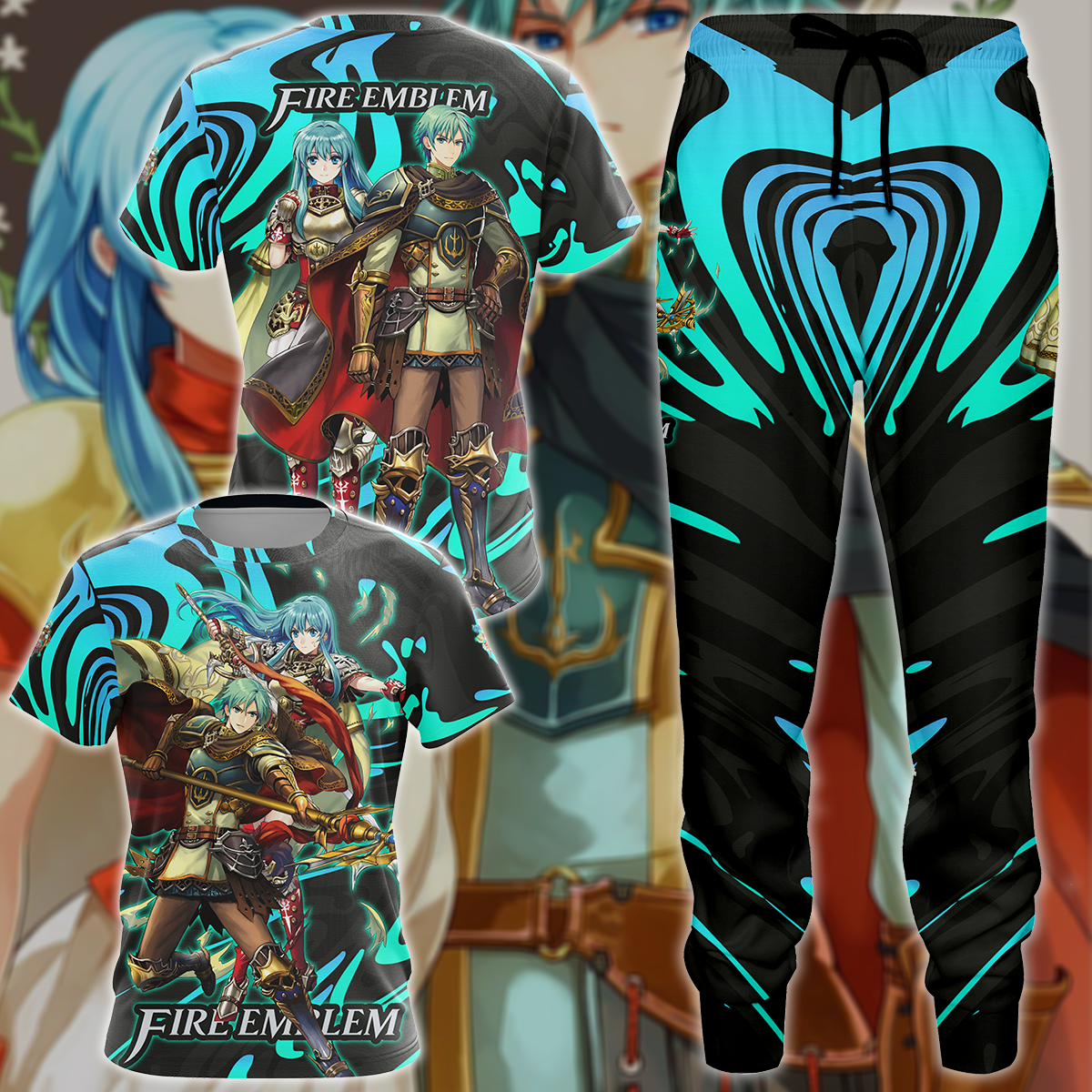 Fire Emblem Ephraim & Eirika Video Game 3D All Over Print T-shirt Tank Top Zip Hoodie Pullover Hoodie Hawaiian Shirt Beach Shorts Jogger