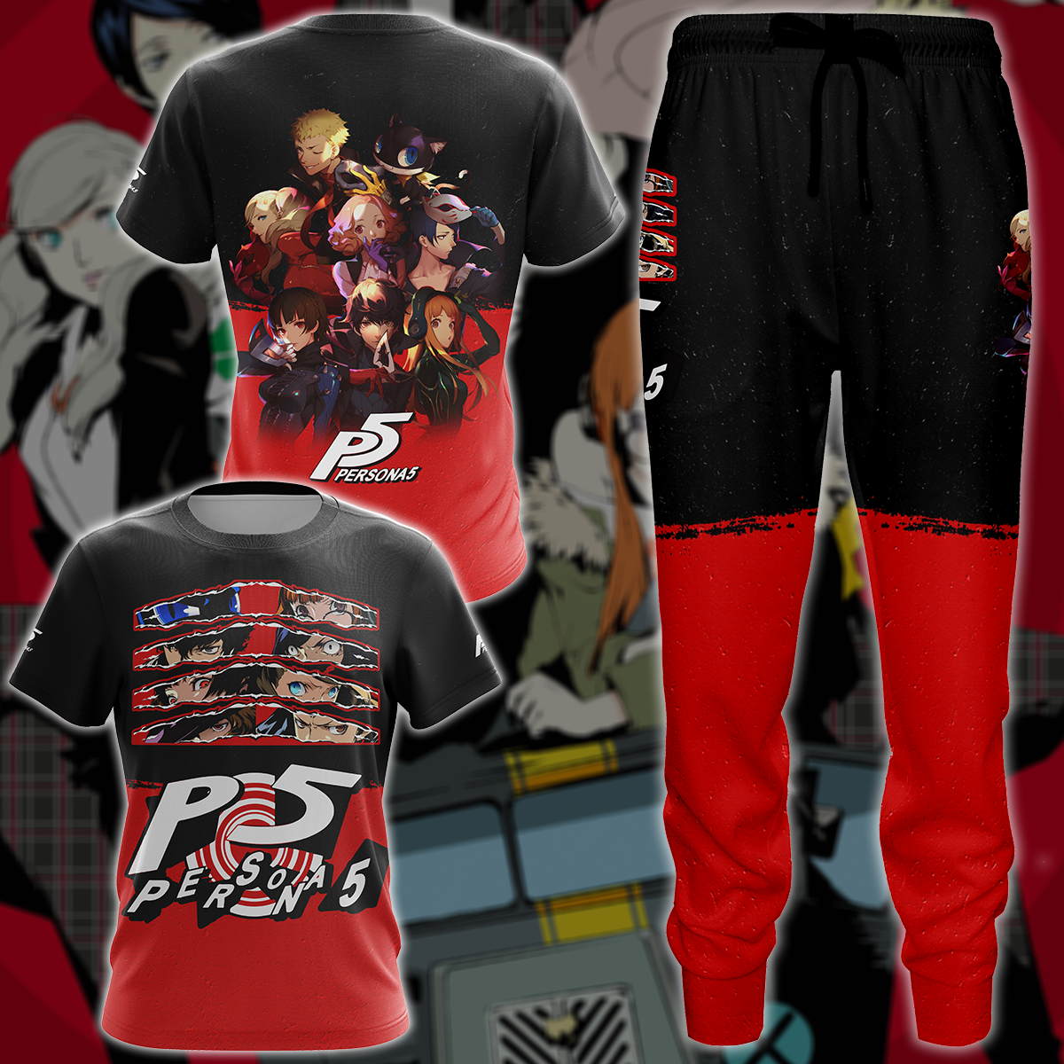 Persona V Video Game 3D All Over Printed T-shirt Tank Top Zip Hoodie Pullover Hoodie Hawaiian Shirt Beach Shorts Jogger