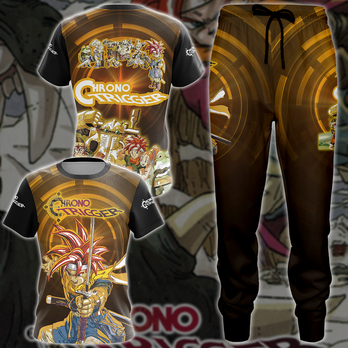Chrono Trigger Video Game All-Over T-shirt Hoodie Tank Top Hawaiian Shirt Beach Shorts Joggers