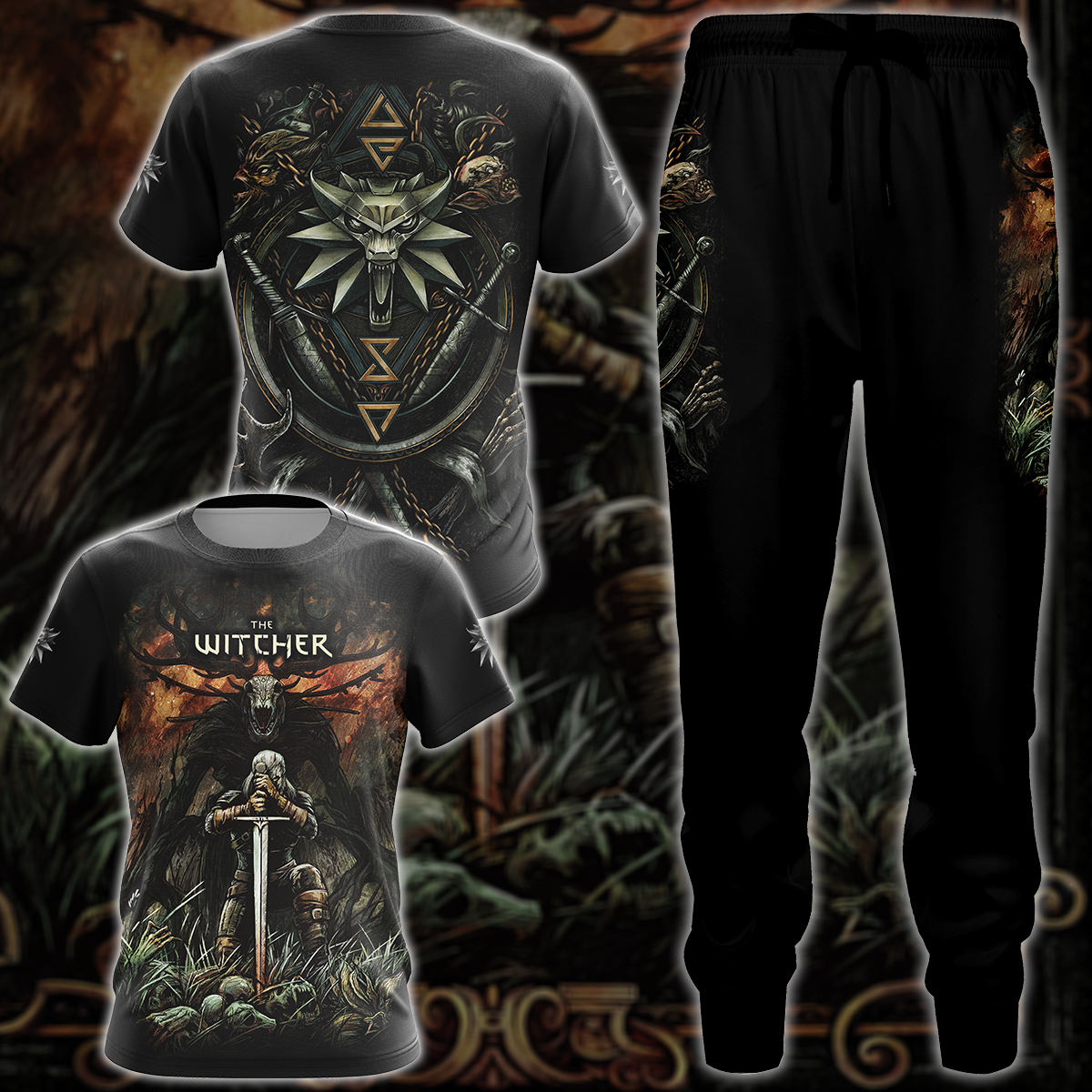 The Witcher Video Game 3D All Over Printed T-shirt Tank Top Zip Hoodie Pullover Hoodie Hawaiian Shirt Beach Shorts Jogger