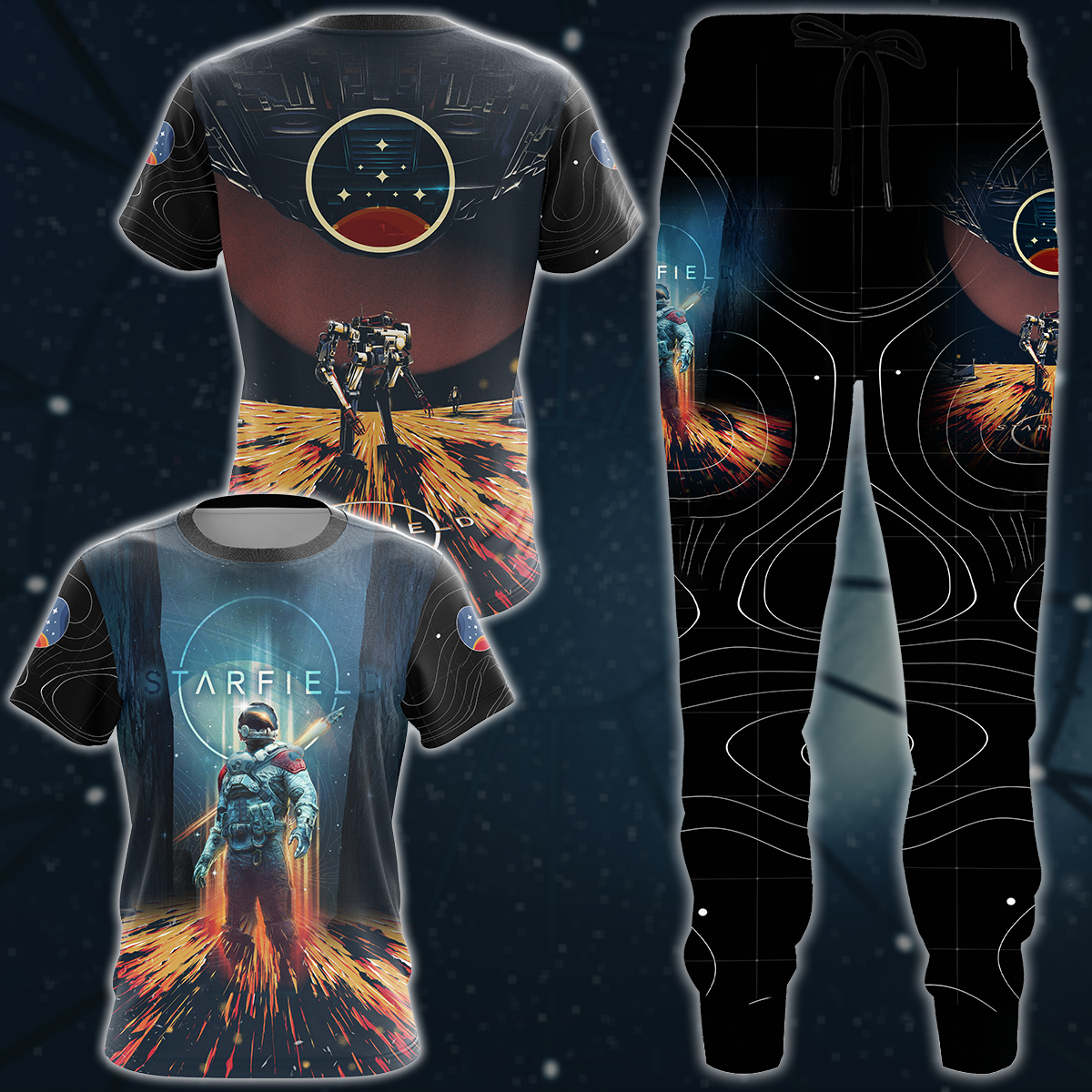 Starfield Video Game 3D All Over Printed T-shirt Tank Top Zip Hoodie Pullover Hoodie Hawaiian Shirt Beach Shorts Joggers