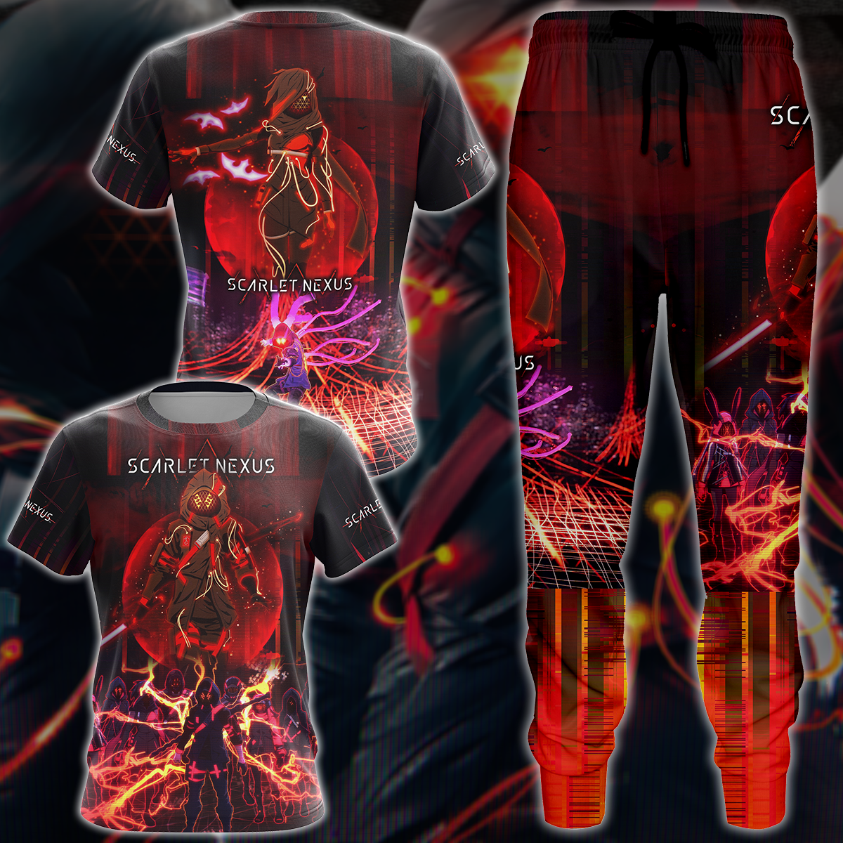 Scarlet Nexus Video Game 3D All Over Printed T-shirt Tank Top Zip Hoodie Pullover Hoodie Hawaiian Shirt Beach Shorts Jogger