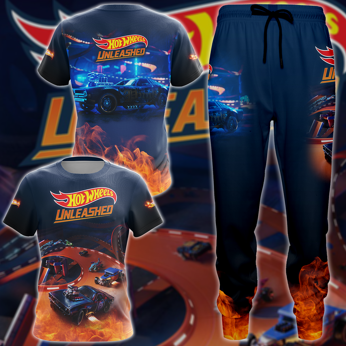 Hot Wheels Unleashed Video Game 3D All Over Print T-shirt Tank Top Zip Hoodie Pullover Hoodie Hawaiian Shirt Beach Shorts Jogger