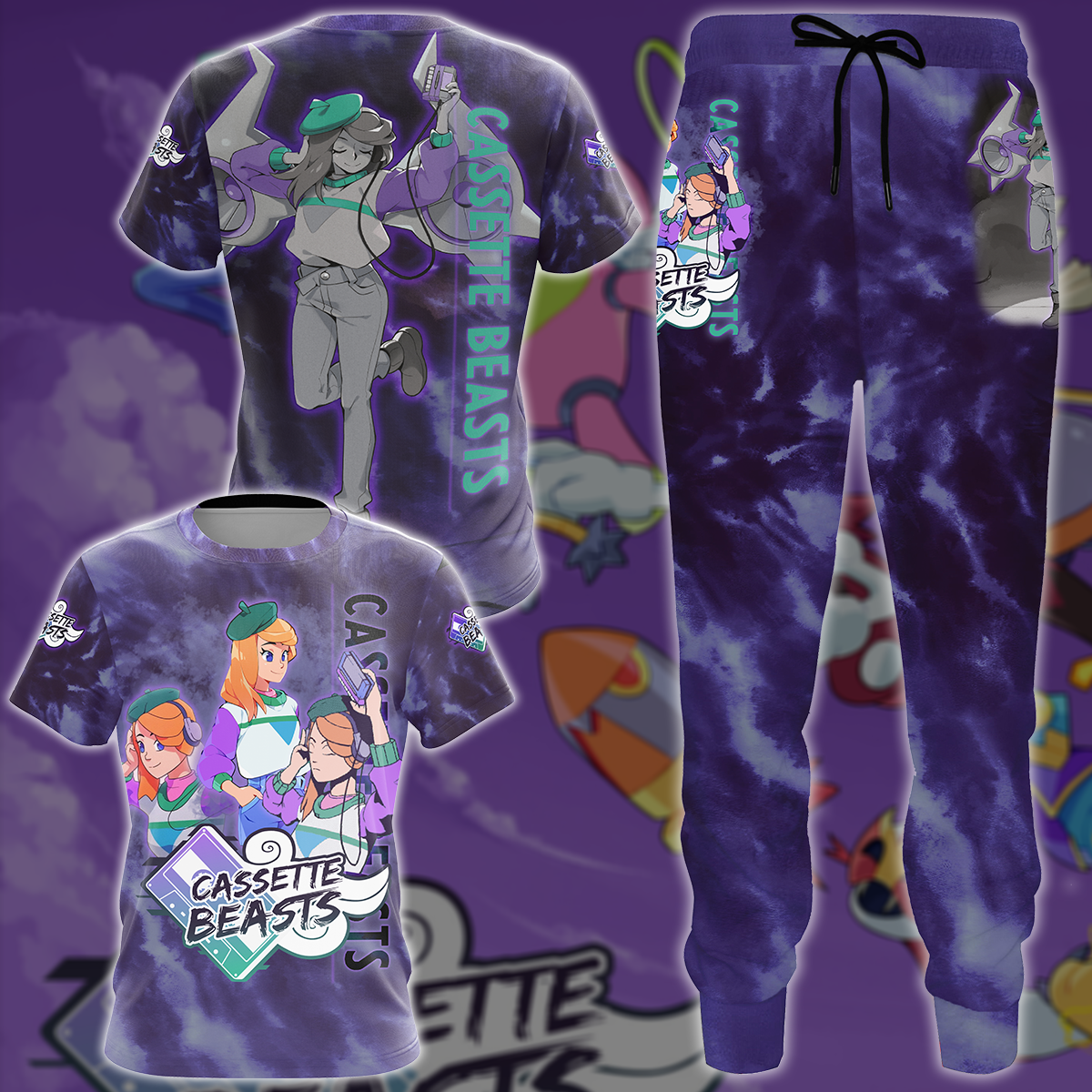 Cassette Beasts Video Game All-Over T-shirt Hoodie Tank Top Hawaiian Shirt Beach Shorts Joggers