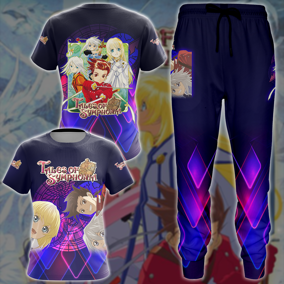 Tales of Symphonia Video Game All-Over T-shirt Hoodie Tank Top Hawaiian Shirt Beach Shorts Joggers