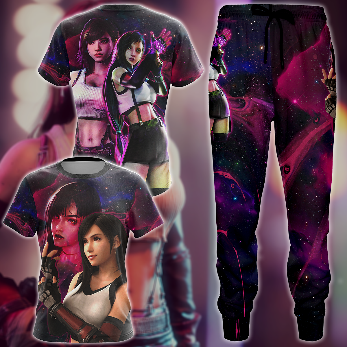 Final Fantasy VII Tifa Lockhart Video Game 3D All Over Print T-shirt Tank Top Zip Hoodie Pullover Hoodie Hawaiian Shirt Beach Shorts Jogger