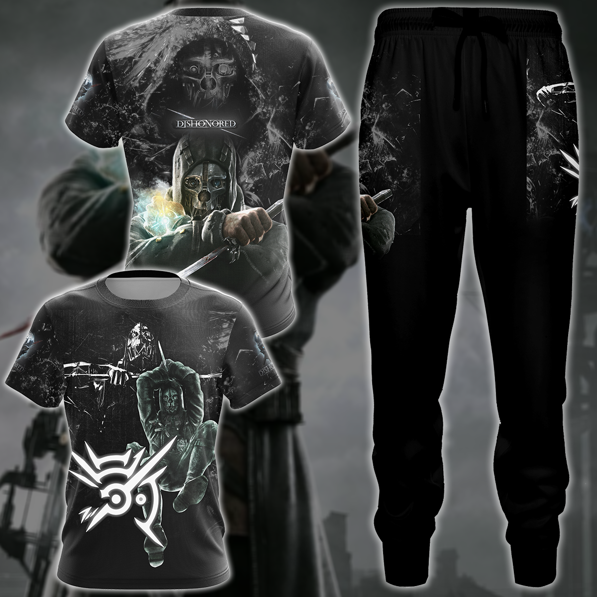 Dishonored Video Game 3D All Over Printed T-shirt Tank Top Zip Hoodie Pullover Hoodie Hawaiian Shirt Beach Shorts Jogger