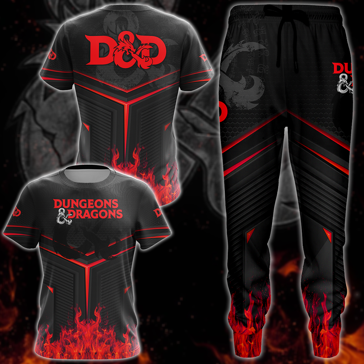 Dungeons And Dragons Video Game 3D All Over Print T-shirt Tank Top Zip Hoodie Pullover Hoodie Hawaiian Shirt Beach Shorts Jogger