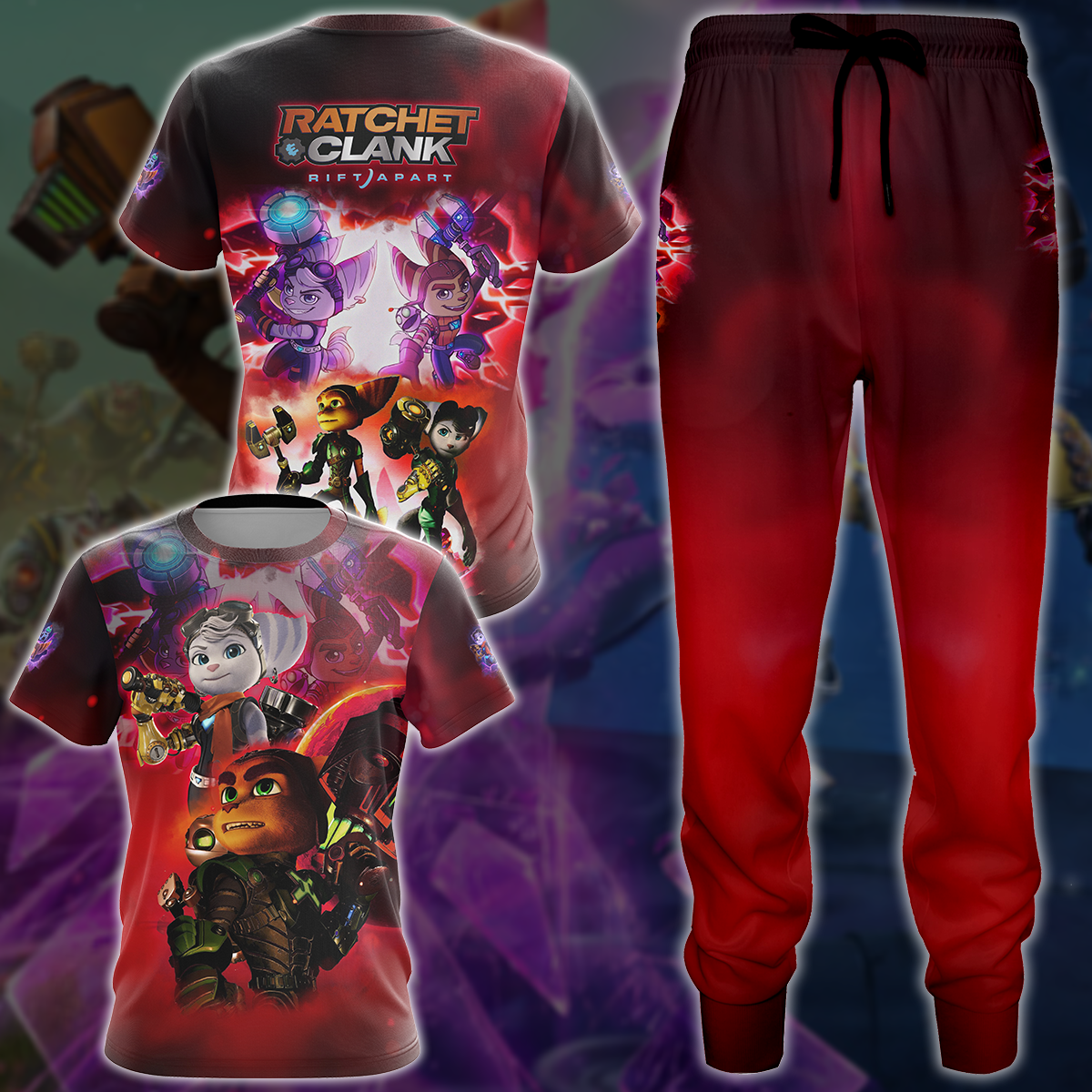 Ratchet & Clank: Rift Apart Video Game 3D All Over Printed T-shirt Tank Top Zip Hoodie Pullover Hoodie Hawaiian Shirt Beach Shorts Jogger