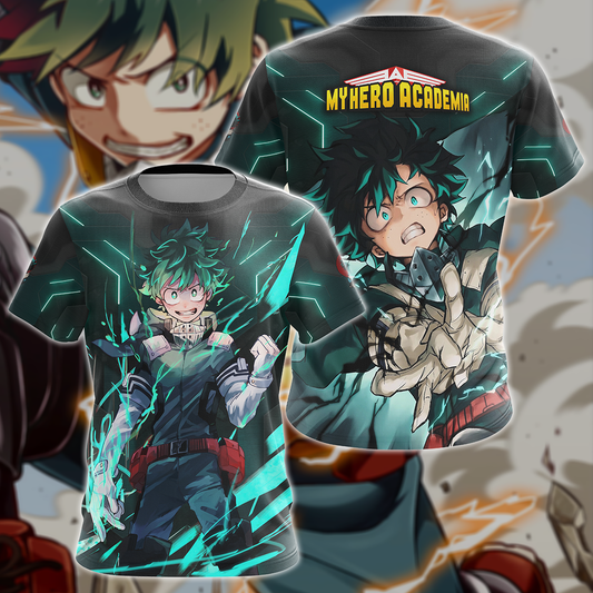 My Hero Academia Deku Midoriya Izuku 3D All Over Print T-shirt Tank Top Zip Hoodie Pullover Hoodie Hawaiian Shirt Beach Shorts Jogger T-shirt S