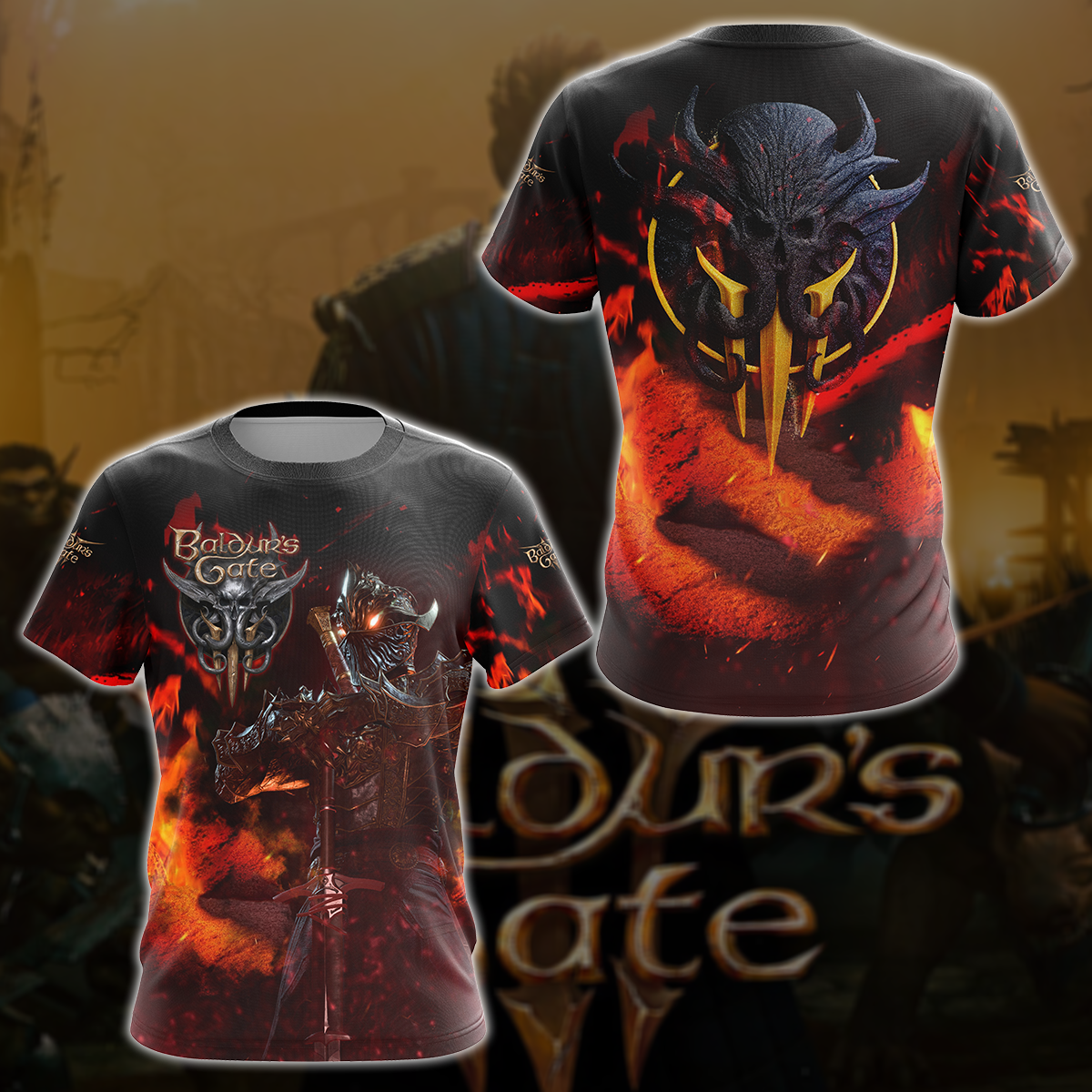 Baldur's Gate 3 Video Game All Over Printed T-shirt Tank Top Zip Hoodie Pullover Hoodie Hawaiian Shirt Beach Shorts Joggers