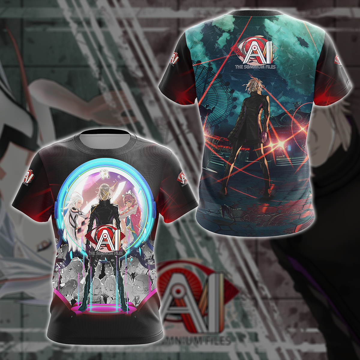 AI: The Somnium Files Video Game All Over Printed T-shirt Tank Top Zip Hoodie Pullover Hoodie Hawaiian Shirt Beach Shorts Joggers