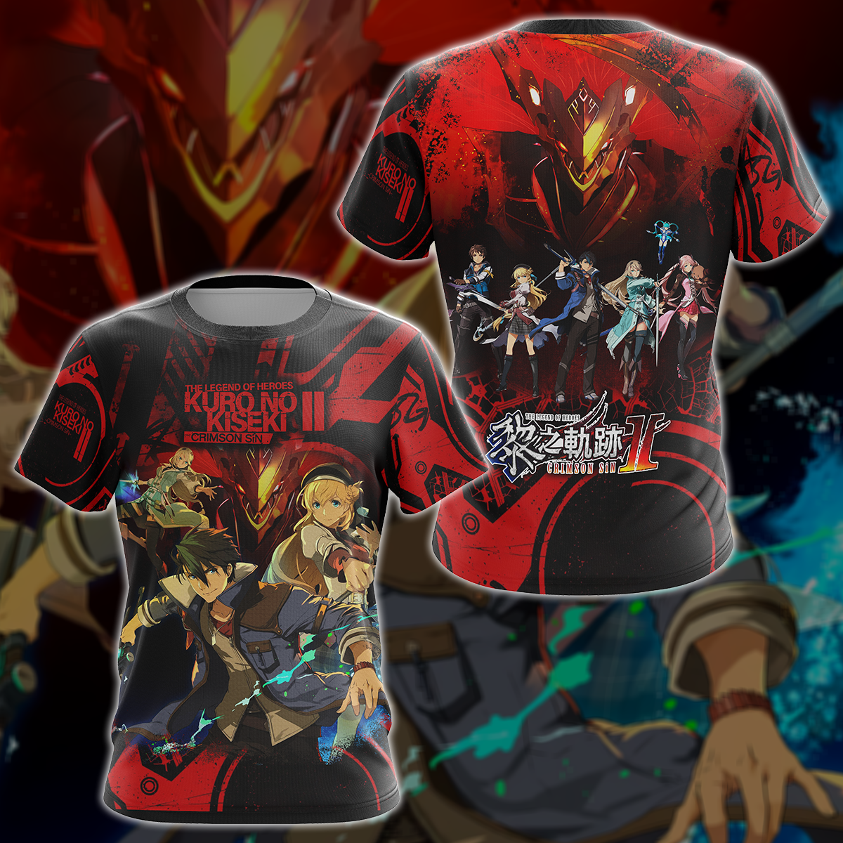 The Legend of Heroes: Kuro no Kiseki II – Crimson Sin Video Game 3D All Over Printed T-shirt Tank Top Zip Hoodie Pullover Hoodie Hawaiian Shirt Beach Shorts Jogger T-shirt S