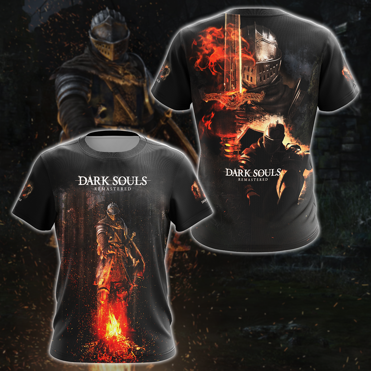 Dark Souls Remastered Video Game 3D All Over Printed T-shirt Tank Top Zip Hoodie Pullover Hoodie Hawaiian Shirt Beach Shorts Jogger T-shirt S