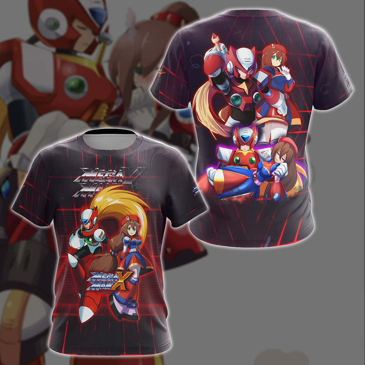 Mega Man X: Zero & Iris Video Game 3D All Over Printed T