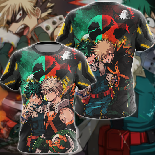 My Hero Academia: Deku x Bakugo 3D All Over Print T-shirt Tank Top Zip Hoodie Pullover Hoodie Hawaiian Shirt Beach Shorts Jogger T-shirt S