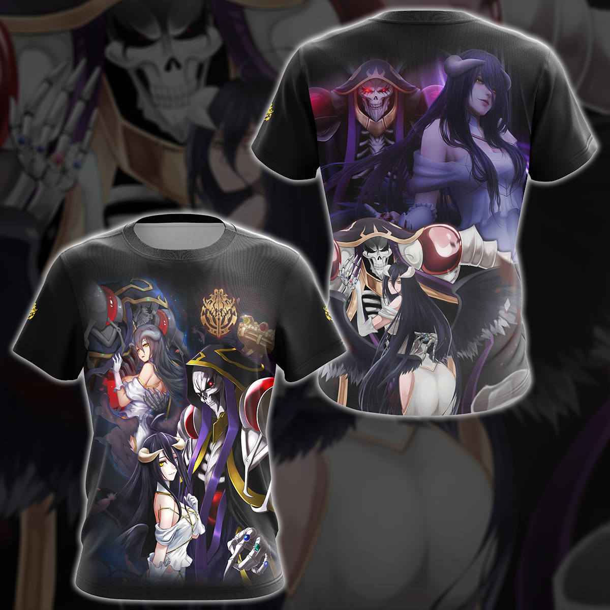 Overlord Ainz Ooal Gown and Albedo Anime Manga 3D All Over Print T-shirt Tank Top Zip Hoodie Pullover Hoodie Hawaiian Shirt Beach Shorts Jogger T-shirt S