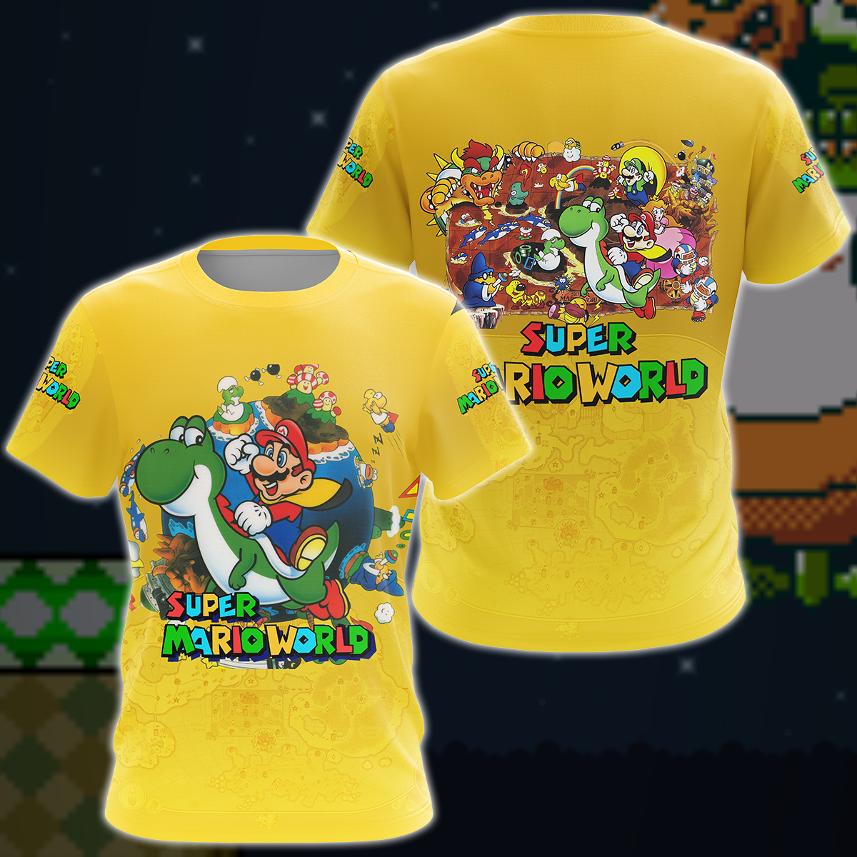 Super Mario World Video Game 3D All Over Printed T-shirt Tank Top Zip Hoodie Pullover Hoodie Hawaiian Shirt Beach Shorts Joggers T-shirt S