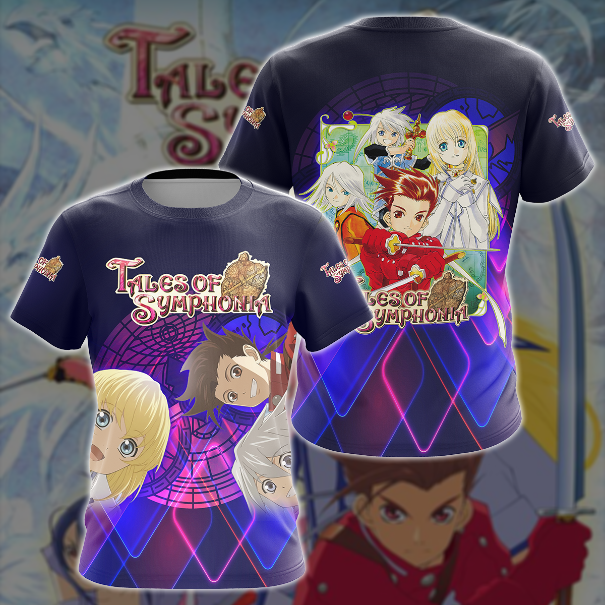 Tales of Symphonia Video Game All-Over T-shirt Hoodie Tank Top Hawaiian Shirt Beach Shorts Joggers T-shirt S