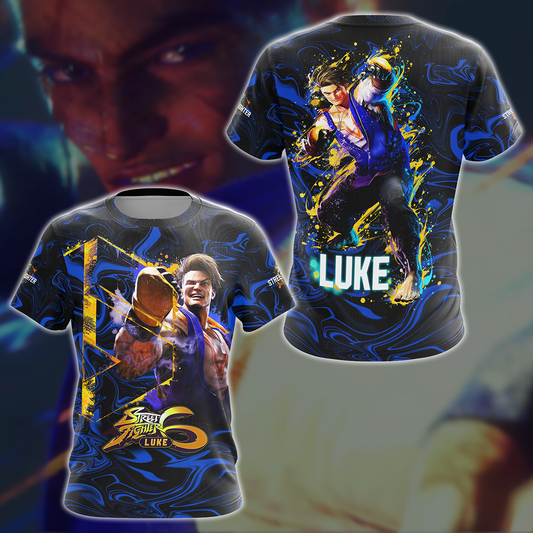Street Fighter 6 Luke Video Game 3D All Over Printed T-shirt Tank Top Zip Hoodie Pullover Hoodie Hawaiian Shirt Beach Shorts Jogger T-shirt S