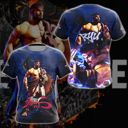 Street Fighter 6 Ryu Video Game 3D All Over Printed T-shirt Tank Top Zip Hoodie Pullover Hoodie Hawaiian Shirt Beach Shorts Jogger T-shirt S