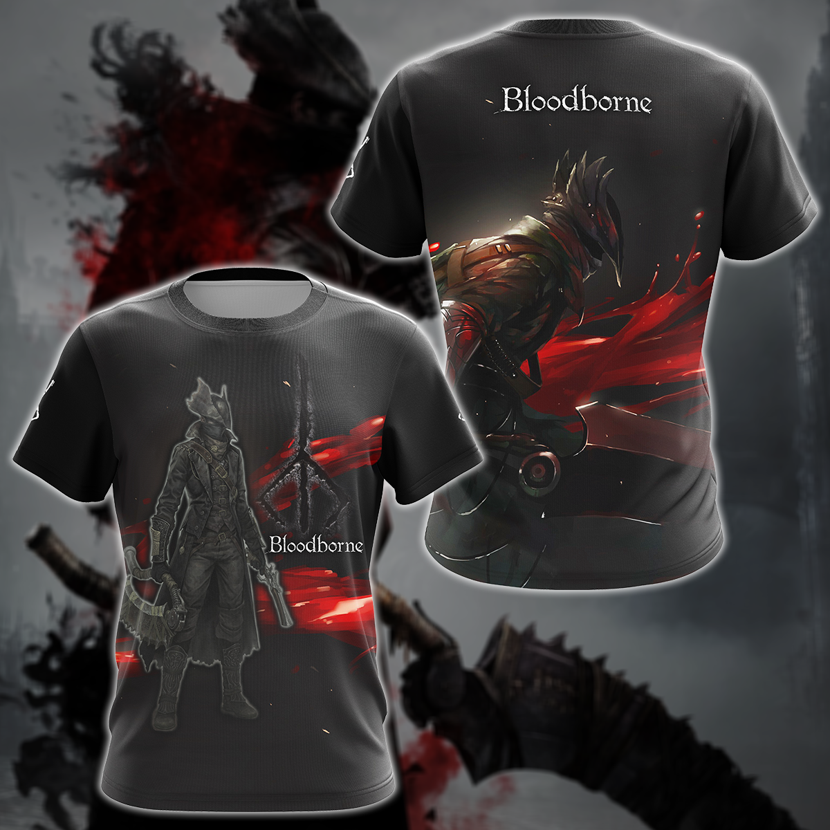 Bloodborne Video Game 3D All Over Printed T-shirt Tank Top Zip Hoodie Pullover Hoodie Hawaiian Shirt Beach Shorts Jogger T-shirt S