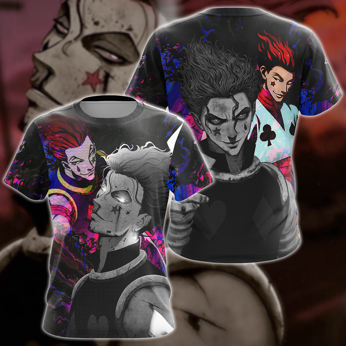 Hunter x Hunter Hisoka 3D All Over Print T-shirt Tank Top Zip Hoodie Pullover Hoodie Hawaiian Shirt Beach Shorts Jogger T-shirt S