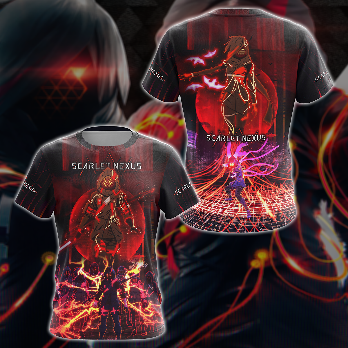 Scarlet Nexus Video Game 3D All Over Printed T-shirt Tank Top Zip Hoodie Pullover Hoodie Hawaiian Shirt Beach Shorts Jogger T-shirt S