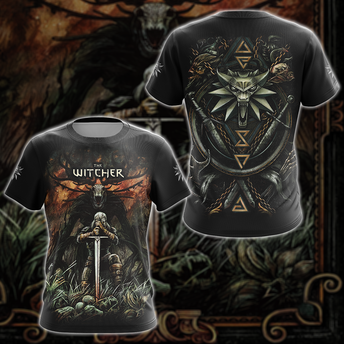 The Witcher Video Game 3D All Over Printed T-shirt Tank Top Zip Hoodie Pullover Hoodie Hawaiian Shirt Beach Shorts Jogger T-shirt S