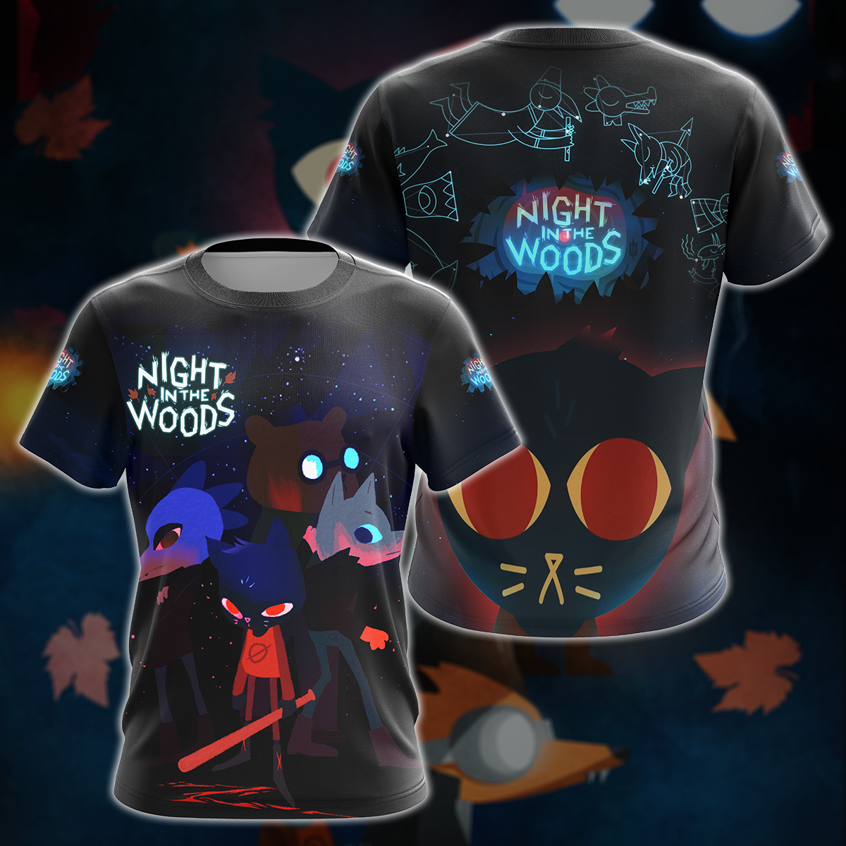 Night in the Woods Video Game All-Over T-shirt Hoodie Tank Top Hawaiian Shirt Beach Shorts Joggers T-shirt S