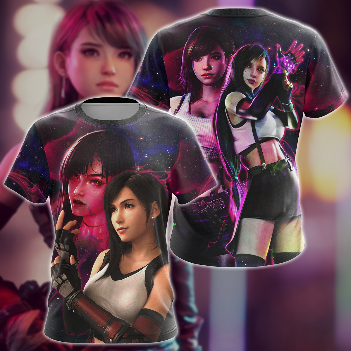 Final Fantasy VII Tifa Lockhart Video Game 3D All Over Print T-shirt Tank Top Zip Hoodie Pullover Hoodie Hawaiian Shirt Beach Shorts Jogger T-shirt S