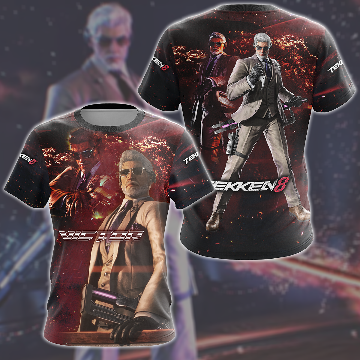 Tekken 8 Victor Video Game All Over Printed T-shirt Tank Top Zip Hoodie Pullover Hoodie Hawaiian Shirt Beach Shorts Joggers T-shirt S